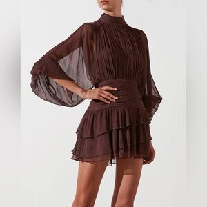 Shona Joy Olympia Long Sleeve Mini Dress